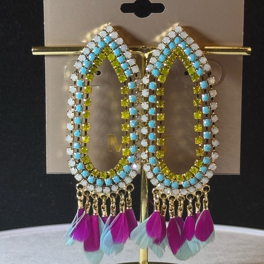 Sensitive Ears Mixit Austrian Crystal Earrings 2.25 inch approx - Picture 3 of 4